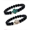 Trendy 8mm Black Lava stone turquoise Bead Sea Turtle cross bracelet Essential Oil Diffuser Bracelet For Women men Jewelry