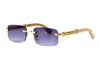 Neue Muti-Color-Euro-Am-Luxus-Unisex-Sonnenbrille UV400 Randless Leichtes Holzbein Design UV400 Rechteckige Markenqualität 274x