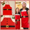HOT Fancy Christmas XMAS Kids Santa Red Aprons Home Kitchen Cooking Party Decor