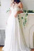 2021 Off Shoulder Beach Wedding Dresses Pleats Ruched Applique Open Back Chiffon Sexy Country Wedding Dress Bridal Gowns Summer Cheap