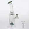 녹색 유리 봉 조인트 크기 14.4mm Perc 두 Fuction Oil Rigs 스모킹 워터 파이프 20cm Hookahs