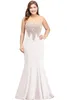 Plus Size Mermaid Avondjurk Gold Applicaties Lange Formele Vrouwen Party Prom Gowns Robe de Soiree Longue CPS262