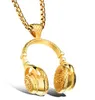 Hip Hop Bijoux Hommes Collier En Acier Inoxydable Musique Casque Pendentif Colliers De Mode Cool Cadeaux Hommes Bijoux Collier