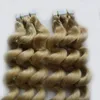 100g blonde huid inslag tape op Remy Hair 100% Menselijk Haar Remy Tape in Menselijk Hair Extensions Losse Golf