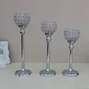 Single Candle Holders K9 Crystals Silver plated Wedding Candelabra/ Centerpiece Center table Decoration Pillar Candlestick decor69