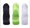 Chaussettes de basket mi-baril chaussettes de sport d'élite pour hommes et femmes bas de serviette noir, blanc et vert