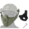 Outdoor Airsoft Shooting Mask Ansiktsskydd Utrustning Taktisk snabb hjälm Wing Side Rail Mount Mask med huvudband NO03-313