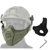 Máscara de tiro Airsoft al aire libre Equipo de protección facial Casco rápido táctico Máscara de montaje en riel lateral con banda para la cabeza NO03-313