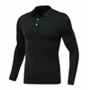 2020 Ny mode T-shirt Casual Långärmad Slim Basic Herrskjorta Golfskjorta Running T-shirt Fitness Kläder1