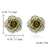 대량의 귀걸이 패션 여자 보석 선물에 고급 장미 꽃 스터드 귀걸이에 대한 여성 크리스탈 클립