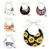 6 styles Baby Towels Newborn Burp Clothes Infant Boy Girl Designer Clothes Sunflower Triangle Newborn Turban Bibs Scarf GGA3365