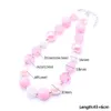 Mode ganska rosa färg barn chunky pärla halsband mode småbarn tjejer bubblegum pärla chunky halsband smycken gåva för barn
