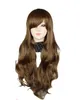 Размер: регулируемые парики Выберите цвет и стиль 80см Длинные вьющиеся женские вечеринки Цвета Синтетические волосы Косплей Аниме Полный парик