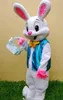 2018 Wysokiej Jakości Profesjonalne Wielkanoc Bunny Maskotki Kostium Błęki Królik Hare Adult Fancy Dress Cartoon Suit Nji