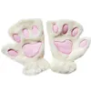 Guantes con garra de felpa para mujer, manoplas suaves de felpa para Halloween, medio cubierto, sin dedos, oso esponjoso y gato, novedad