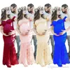 Maternity Dress Off Shoulder Sexy Pregnant Dresses New Women Photo Shoot Pink Long Dress