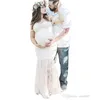 Maternity Dress Off Shoulder Sexy Pregnant Dresses New Women Photo Shoot Pink Long Dress