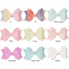 Kız 54pcs / lot 5 cm * 8 cm Glitter Bow Butik Yaylar Moda Saç Aksesuarları Payet Saç Yaylar Çiçek Aksesuar