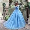 2020 Princess Lace Up Blue Ball Balled Off الكتف Tullelless Plus Bridal Bridal Brids Sqs037 Prom Dress 5980218