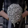 2019 Роскошные хрустальные свадебные букеты Хрустальная брошь Bling Bling Waterdrop Handholding Свадебные мероприятия Hand Holds Bouquet2560793