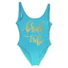 Costume da bagno intero con stampa tribù da sposa per donna Costume da bagno con fodera femminile Bikini Bikini da spiaggia senza schienale per la festa nuziale1