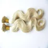 # 613 Candeggina bionda vergine malese dell'onda del corpo dei capelli 100g pre incollato punta dei capelli estensioni 1g / s cheratina punta del chiodo estensioni dei capelli umani