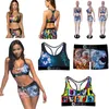 Dwukierki kąpielowe kąpielowe kąpielowe kobiety dresy letnie bikini kamizelka uprawa top + spodenki 2 piechs set kobieta topy szorty zwierząt stroje kąpielowe C6304