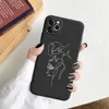 Zwarte sexy lijnen Art Rose Heart Soft Silicone Phone Case Coque voor iPhone 11 Pro Max 6 5Se 7 8Plus X XS XR Cover Soft TPU Shell