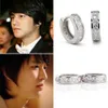 Wholesale-n Man Silver Small Round Square Crystal Hoop Huggie Earrings Newest