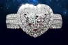 2020 Nouvelles bagues de mariage pour femmes Mode Argent Rose Coeur Pierres précieuses Bagues de fiançailles Bijoux Bague en diamant simulé pour Wedding237p