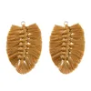 Style bohémien coton soie noeud en forme de feuille rétro boucles d'oreilles breloques bijoux à bricoler soi-même accessoires produits faits à la main accessoires