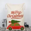 Canvas Christmas Santas Bag Stor dragskon Candy Claus Väskor Xmas Gift Santa Sacks för festivaldekoration