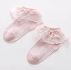 Calzini per bambini Calzini per barche in maglia di pizzo per bambini Pantofole per calzino con volant estivi Solid Candy Calze Princess Dance Cavigliera Calzini elastici Calcetines AYP5410