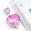 10 stks Luckyshine 8 Color Gift Jewelry Heart Cubic Zirconia Gemstone Silver Hangers Kettingen voor Holiday Wedding Party