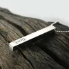 Ny skräddarsy fyra sidor halsband gravyr personifierade kvadrat 3d bar anpassade namn halsband 925 sterling silver hängsmycke kvinnor / män gåva