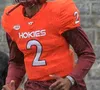 Virginia Tech Hokies Camisa de futebol universitário Kyron Drones Grant Wells Bhayshul Tuten Malachi Thomas Jaylin Lane Da'Quan Felton Stephen Gosnell Michael Vick Lawson