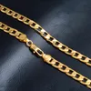 4mm łańcuchy 18k Pozłacane płaskie z bokiem Naszyjniki dla kobiet Dziewczyny Moda Biżuteria Prezenty Akcesoria Z Pieczęcią 18 K 20 cali