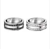 Japan and South Korea new Seiko two row diamond lovers titanium steel ring personalized full diamond ring jewelry