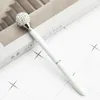 Moda Duży Kryształ Okrągły Ball Piłka Długopisy Szkolne Biuro Ślubne Metal Pen Student Papeteria