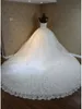 2020 Elegant Luxury Lace Bröllopsklänning Vintage Plus Storlek Bollkakor Vestido de Noiva Crystal Bröllopsklänningar Robe de Mariage New