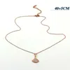 High quality full crystal fan design 18k rose gold necklace length 45cm clavicle chain skirt wedding jewelry1937023