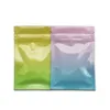 Commercio all'ingrosso 8 * 12 cm 200 pz Rosa Blu sfumato Grip Seal Foglio di alluminio Snack Candy Sugar Packing Bag Top Zipper Vacuum Food Pouch Zip lock Pack