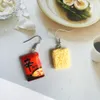 Creative Instant Noodles Dangle Earrings Resin Summer Holiday Jewelry Fast Food Cute Chinese Noodle Earring Gift