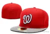 Wholelsae Nationals Hat Fit Borded Letter W Logotipo de béisbol Sombreros Flat Bead Size Caps Marcas Sports Chape para hombres A7689253