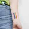 RocooArt Olika Rainbow Tattoo Klistermärke Gay Pride Sticker Ansikte Kosmetisk Härlig Kroppskonst Tillfälligt Färgrik Klistermärke