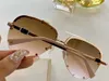 Rimless Pilot Sunglasses with Studs Gold Brown Shaded occhiali da sole Women Sunglasses Shades New with Box6592905