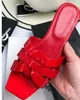 브랜드 새로운 여성 공물 평평한 샌들 신발 여성 패션 슬리퍼 진정한 특허 가죽 슬라이드 얽힌 스트랩 샌들 리아 0222x