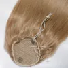 Vmae recht natuurlijk #27 120g 140 g 160 g 12 tot 26 inch dubbel getrokken maagdelijk haar paardenstaart strakke gat trekstring paardenstaart mensenhaar extensions