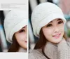 Miscelare 8 colori elegante caldo in inverno donne cappelli a maglia con coniglio pelliccia tappo autunno inverno signore femmina moda berret cappello