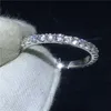 Anillo de boda clásico de moda para mujer 100% sólido 925 círculo de plata esterlina 5A Zircon Cz anillos de compromiso para mujeres hombres regalo